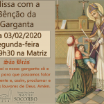 Bênção da Garganta – 03/02/2020.