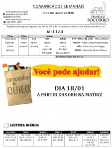 Comunicados semanais 1