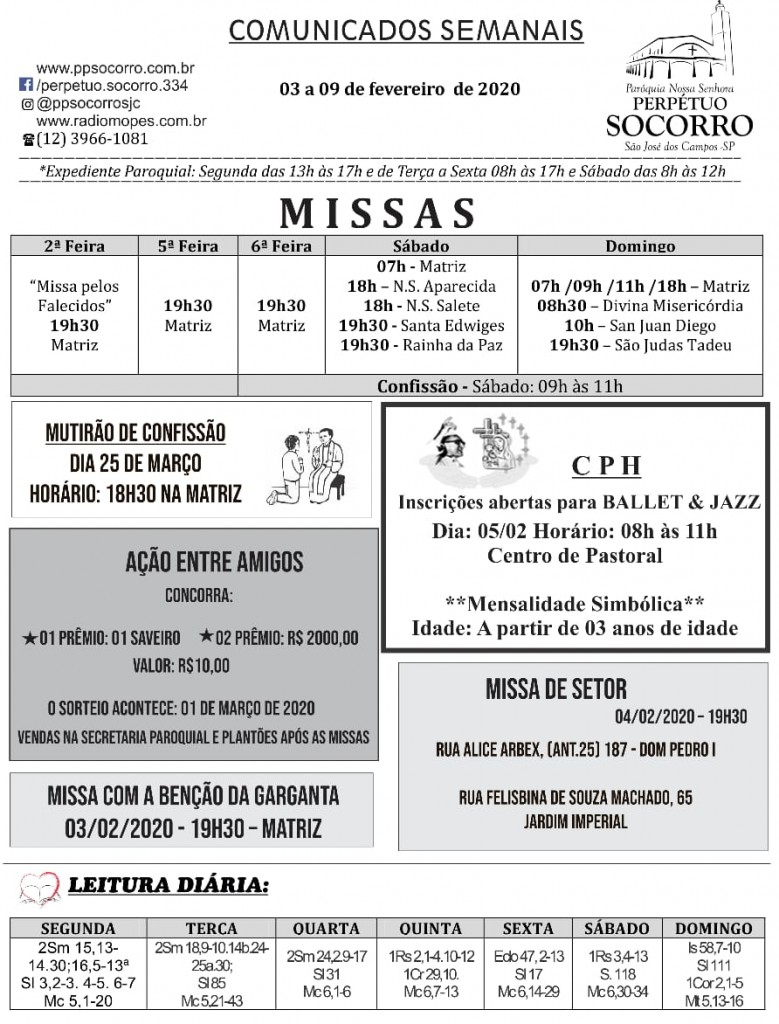 Comunicados Semanais de 03 a 09 Fevereiro fl 1