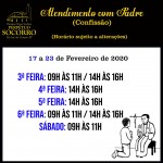 Atendimento com o Padre – de 17 a 22 de Fevereiro.