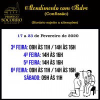 Atendimento com o Padre – de 17 a 22 de Fevereiro.