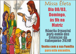 Convite Missa Éfeta envio dos Catequizandos