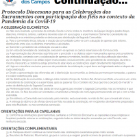 Decreto 027/2020 para as Celebrações dos Sacramentos com participação dos Fiéis – 28/07/2020.