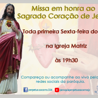 Missa Sagrado Coração de Jesus – 05/02.