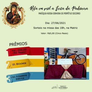 Rifa Padroeira sorteio 27 06 2021