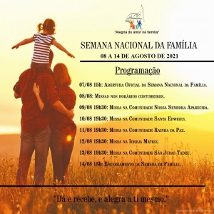 Semana Nacional da Família 2021 - programação