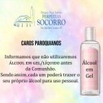 Aviso: Álcool em gel antes da comunhão.