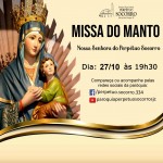 Missa do Manto – 27/10 às 19h30.