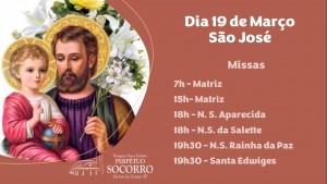 Dia de São José 19.03 - missas