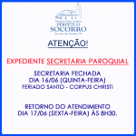 Secretaria Fechada – 16/06.