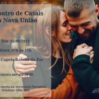 Encontro de Casais em Nova União dia 25/09.