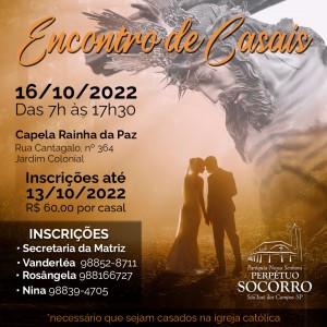 Encontro de Casais matrimônio 16 10 2022