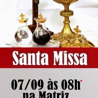 Missa 07 de setembro – horário único às 8h.