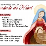 Solenidade de Natal – veja os horários.