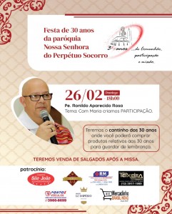 Programação Festa 30 anos - 26 02 23