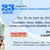 Almoço Festivo – 23 anos Capela Rainha da Paz.