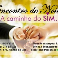 Encontro de Noivos – inscrições de 03 a 14/04/2023.