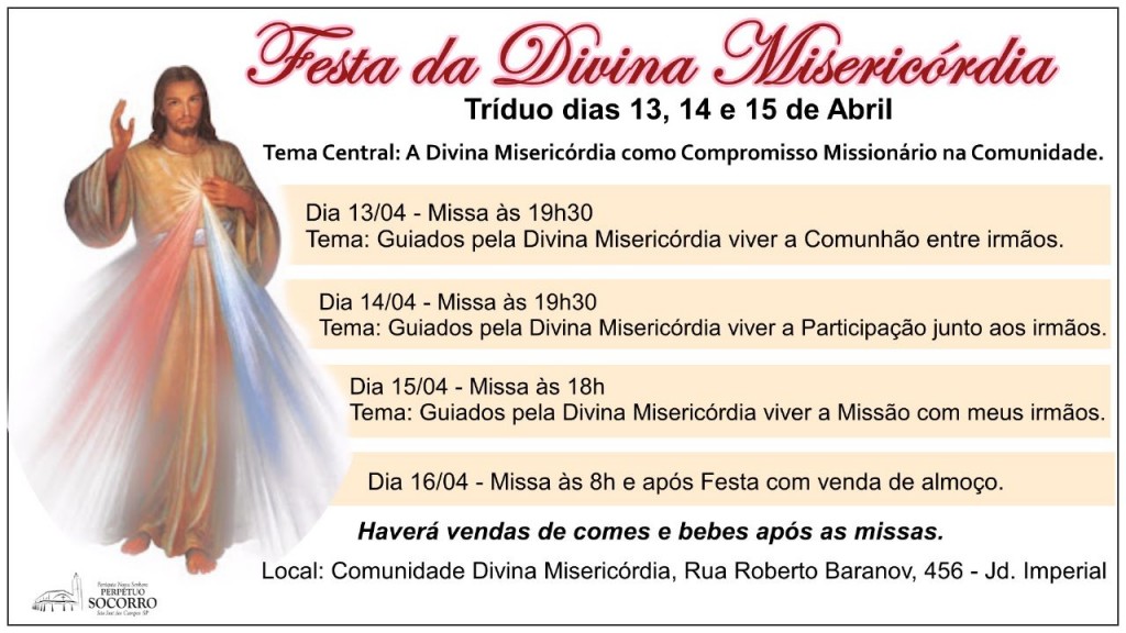 Tríduo e Festa Com Divina Misericórdia 2023