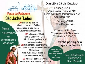 Festa Padroeiro São Judas de 26 a 29 10 23