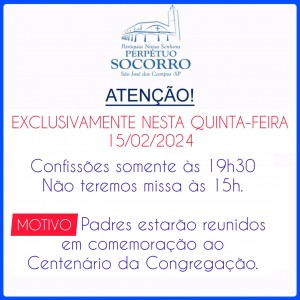 Atendimentos do padre 15 02 24 quinta-feira