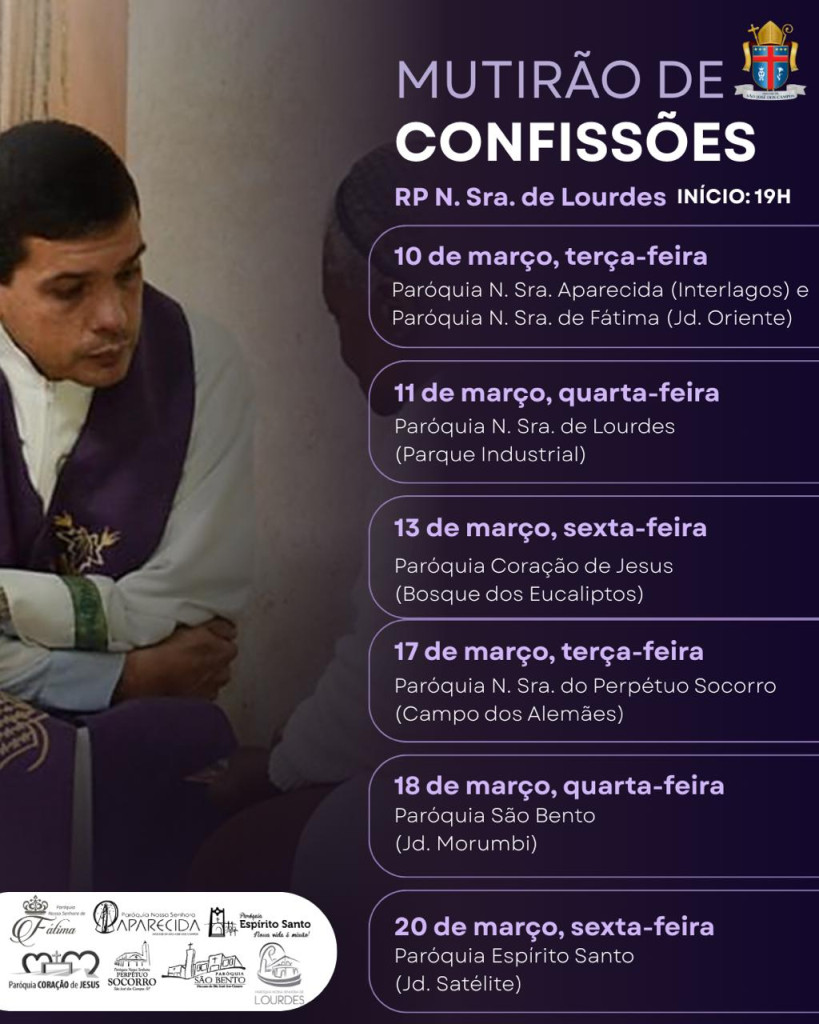 Mutiração de Confissões Dioc 2026 - Locais