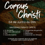 Confecção do tapete de Corpus Christi às 6h.